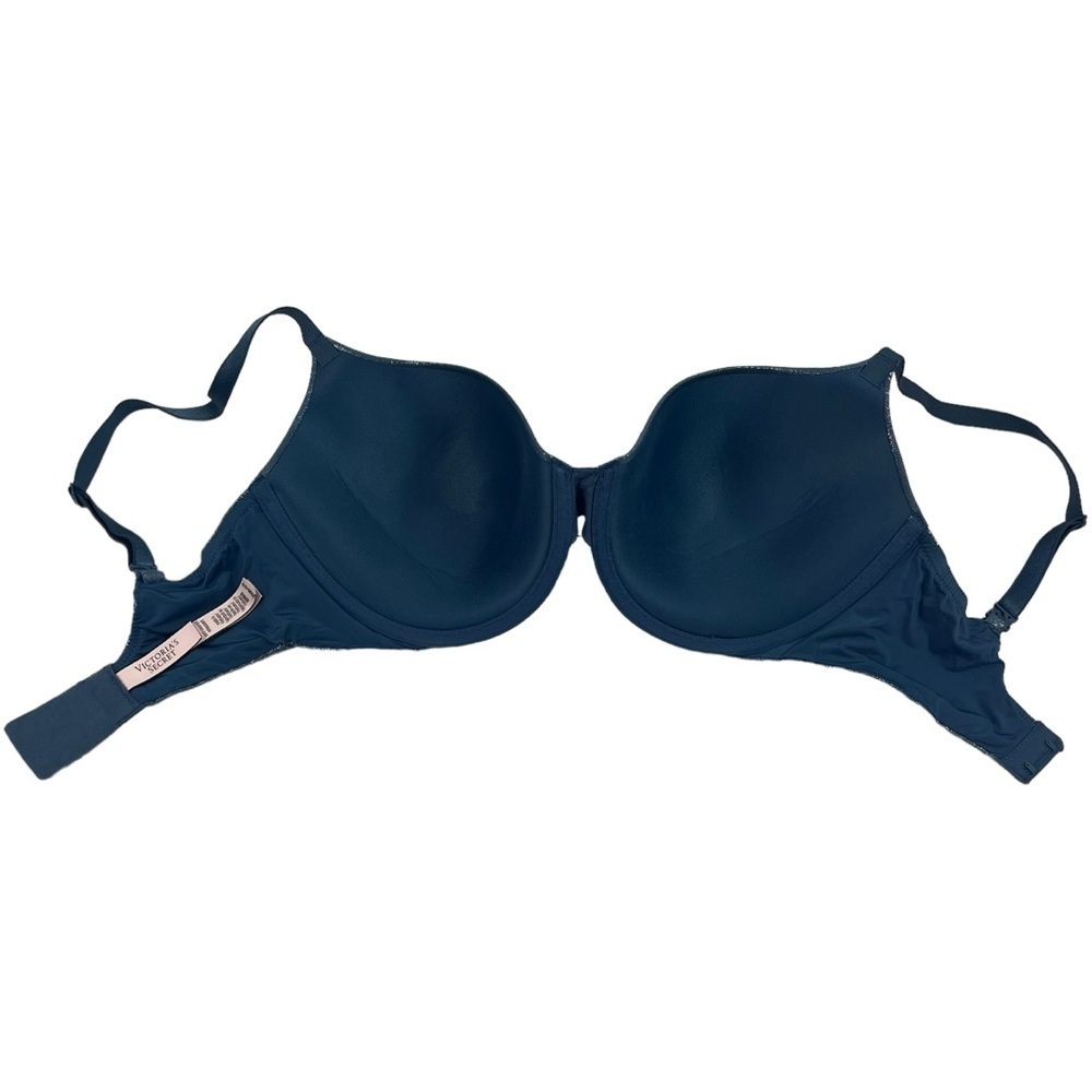 Victorias Secret Uplift Semi Demi Bra Underwire Padded Blue Metallic 32DDD - Picture 5 of 11